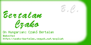 bertalan czako business card