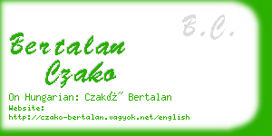 bertalan czako business card